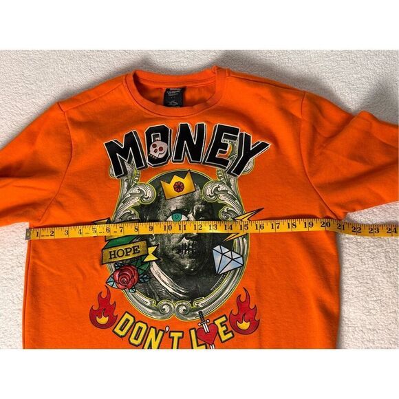 Genuine Money Don't Lie Orange Sweatshirt, Size M - Picture 3 of 7